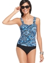 Swimsuit, Tummy-Control Printed Ruched Tankini Top