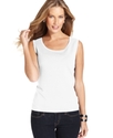Top, Sleeveless Silk-Blend Tank