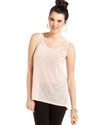 Juniors Top, Sleeveless Studded Lace