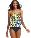 Swimsuit, Land of Oz Navy Bandeau Printed Tiered T
