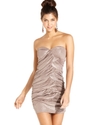 Juniors Dress, Strapless Ruched Animal-Print