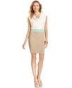 Dress, Sleeveless Colorblocked Cowl-Neck
