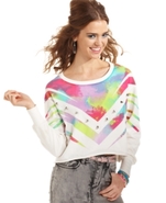 Juniors Top, Long Sleeve Spiked Pullover