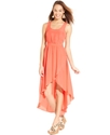 Juniors Dress, Sleeveless Cutout High-Low