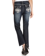 Petite Jeans, Bootcut Flap Pocket Embroidered