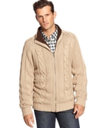 Vintage Sweater, Faux-Fur Zip-Front Cable Sweaters