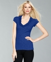Top, Short-Sleeve Ruffle V-Neck