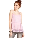 Juniors Top, Sleeveless Eyelet Babydoll