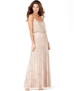 Dress, Sleeveless Spaghetti Strap Beaded Blouson E