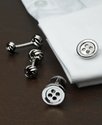 Button Cufflink and Double End Knot Cufflink