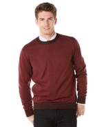 Sweaters, Long Sleeve Thin Stripe Crew Neck Merino