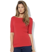 Top, Short-Sleeve Boat-Neck Tee