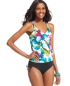 Swimsuit, Printed Summer Bloom Ruffled Tankini Top
