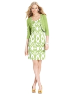 Petite Dress and Sweater, Sleeveless Ikat-Print Sh