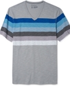 Shirt, V-Neck Colorblock Stripe T-Shirt