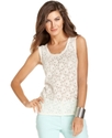 Top, Sleeveless Lace Tank