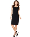 Petite Dress, Sleeveless Scoop Neck Sheath