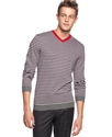 Sweater, Clean Stripe V Neck Sweater