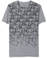 Shirt, Short Sleeve Crew Neck Pattern Graphic T Sh