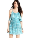 Juniors Dress, Sleeveless Printed Cutout