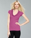 Top, Short-Sleeve Ruffle V-Neck