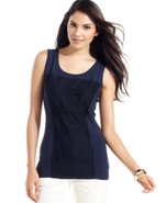 Petite Top, Sleeveless Tiered Lace Tank