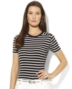Lauren Jeans Co. Top, Short-Sleeve Crew-Neck Strip