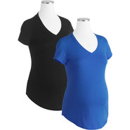 Maternity Vneck Tee, 2-Pack Value Bundle