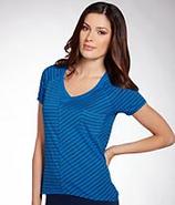 Short Sleeve Open V-Neck Tee T-shirt