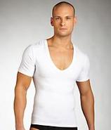 Cotton Compression Deep V-Neck T-Shirt