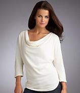 3¾4 Sleeve Draped Neck Top T-shirt
