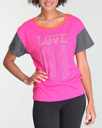 Women Shortsleeve Raglan Tee Pink Large