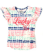 Girls Lucky Tie Dye Tee (7-16) Cream 16 (Xl)