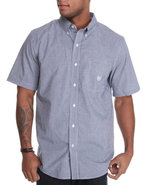 Men South Sea S/S Gingham Shirt Blue X-Large