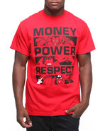 Men Marvel Money Power Respect Tee Red Small