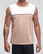 Men Sleeveless Top Khaki Medium