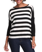 Women Scoop Neck Top W/ Skinny Sleeve Black Medium