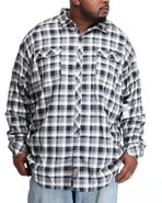 Men L/S Herringbone Check Button-Down (B&T) Black 