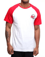Men Baseball Raglan Tee Red X-Large