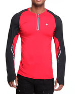 Men Bravara L / S Performance Top Red X-Large