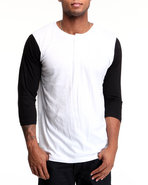 Men Trujillo 3/4 Sleeve Baseball Jersey Tee Black 