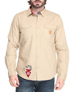 Akoo Men Wolfbane L/S Button-Down Khaki X-Large