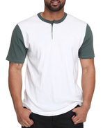 Men Lewis S/S Jersey Henley Tee Forest Green Large
