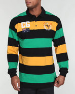 Coogi Men Kangaroo Coogi Striped Polo Black X-Larg