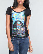 Women Street Dreams Graphic Scoop Neck Tee Black M