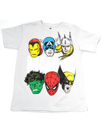 Boys Marvel Characters Tee (8-20) Light Grey Small