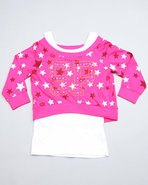 Girls 2 Fer Pull Over (Big Girls) Pink 10/12 (M)