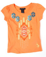 Girls Aztec Tee (4-6X) Orange 6X