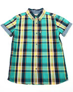 Levi's Boys Belgrade Plaid Woven (8-20) Green Medi