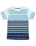 Boys Y/D Stripe Crew Neck Tee (4-7) Light Blue 7 (